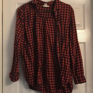 Red & blue plaid H&M flannel